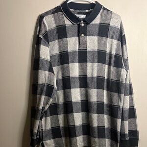 Classic Navy and White Checkered Polo Shirt